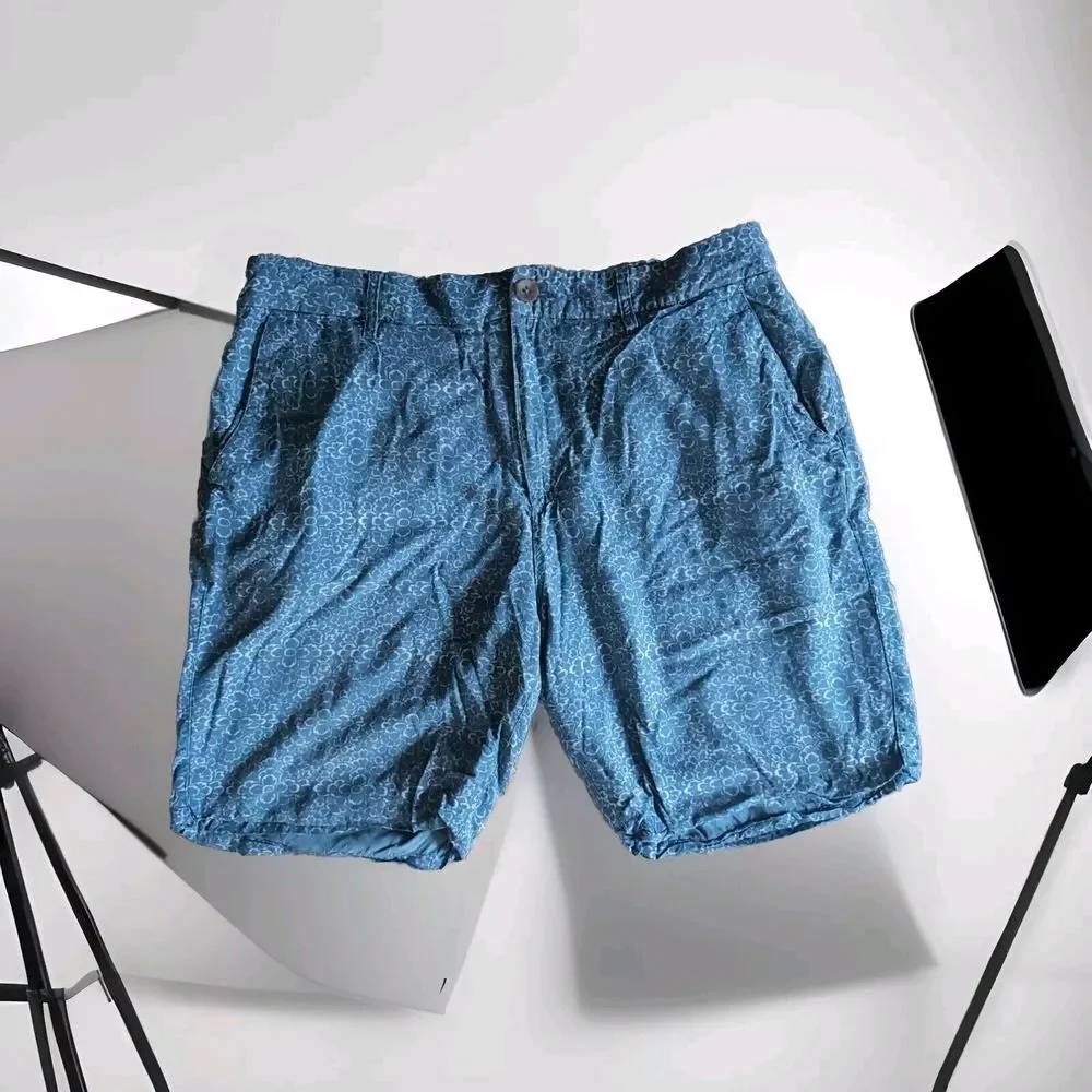 Paige Men's Size‎ 32 Ocean blue Floral Rayon Trouser Shorts 17